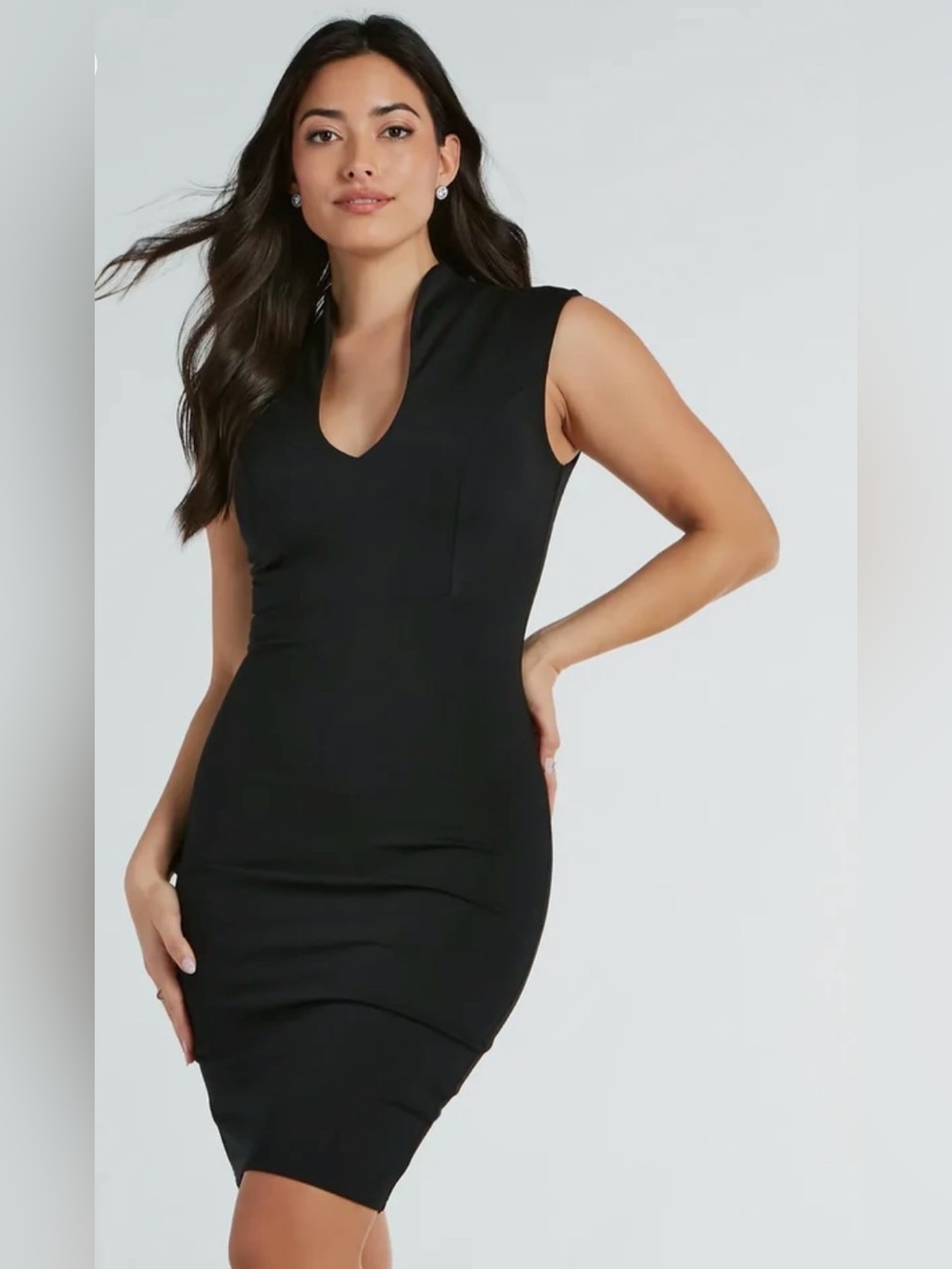 Windsor Work It Girl Scoop Neck Ponte black Short Dress size M